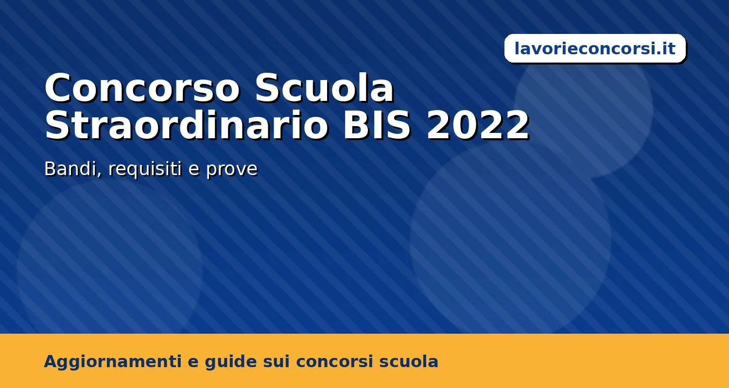 concorso scuola bis 2022