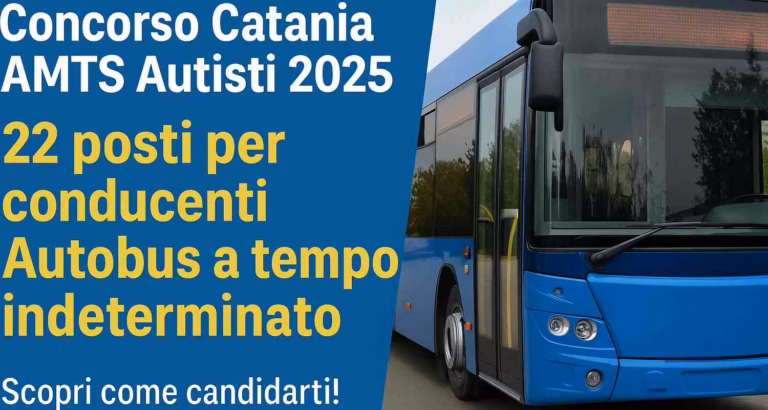 Concorso AMTS Catania 2025 per autisti autobus