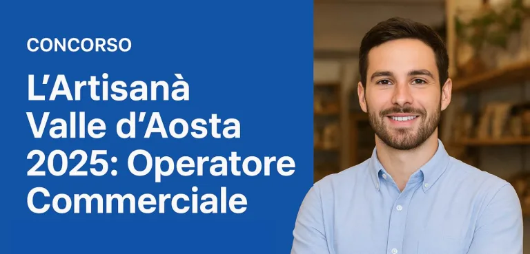 Giovane candidato sorridente per il concorso L’Artisanà Valle d’Aosta 2025 come operatore commerciale.