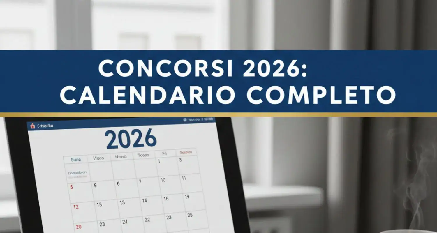 Calendario concorsi 2026, aggiornamenti su date e scadenze.
