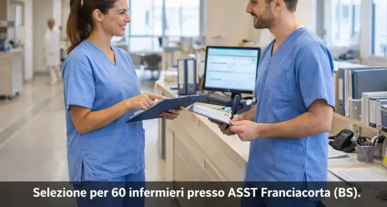 Infermieri in ospedale lombardo durante un cambio turno