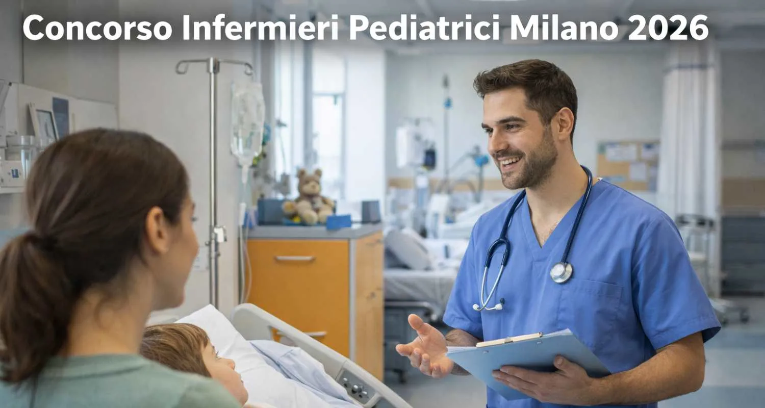 Reparto pediatrico ospedaliero con infermiere e famiglia
