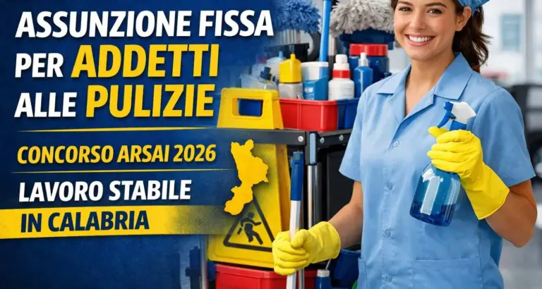 Addetto alle pulizie al lavoro per ARSAI 2026