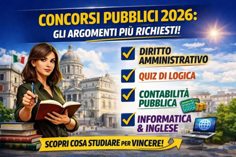 Concorsi pubblici 2026 argomenti più richiesti nei bandi