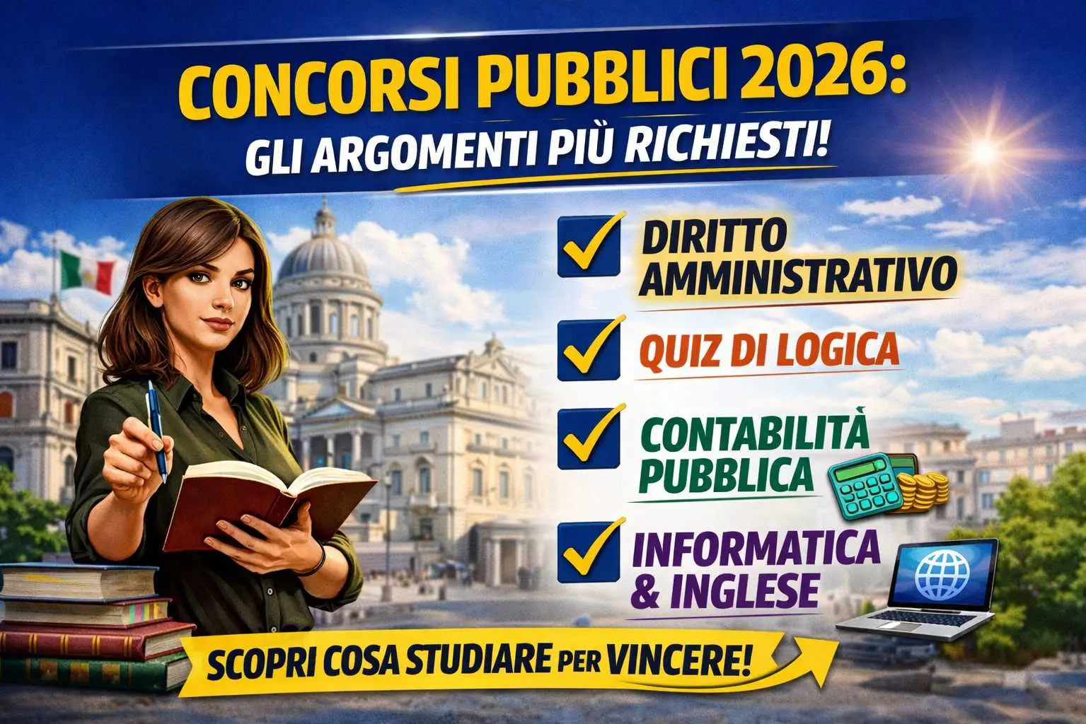 Concorsi pubblici 2026 argomenti più richiesti nei bandi