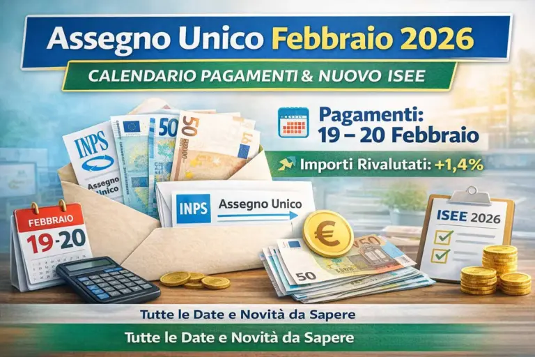 Assegno Unico febbraio 2026 con date di pagamento 19 e 20 febbraio e informazioni su nuovo ISEE