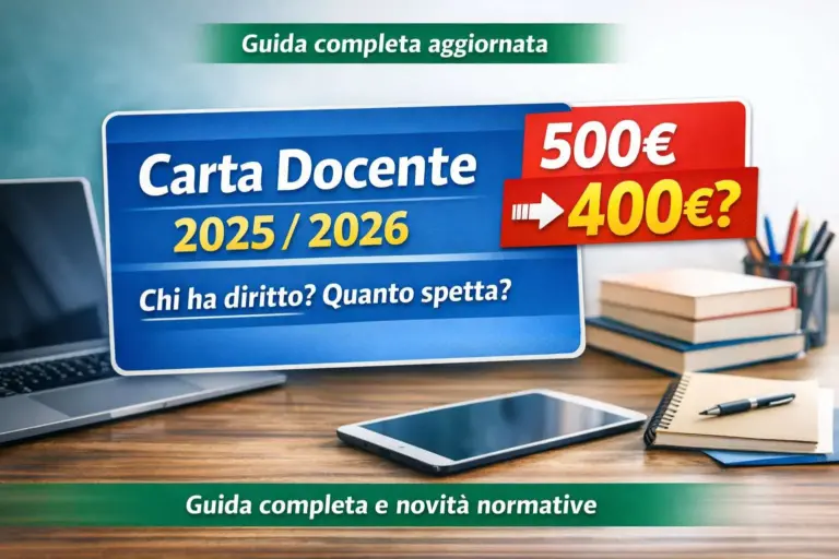 Carta del Docente 2025/2026 con importo aggiornato e informazioni su beneficiari e nuove regole