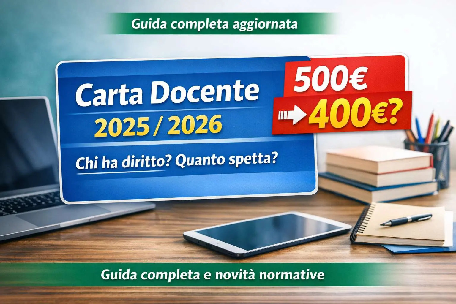 Carta del Docente 2025/2026 con importo aggiornato e informazioni su beneficiari e nuove regole