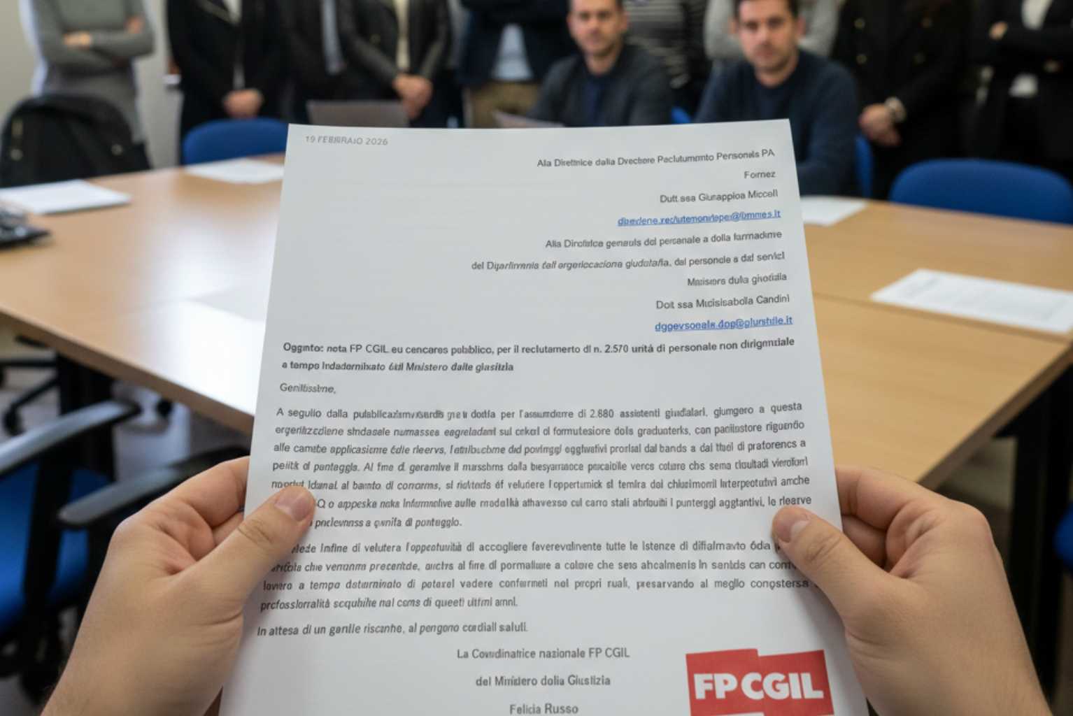 La FP CGIL richiede chiarimenti urgenti al Ministero della Giustizia sul concorso per 2.970 unità.