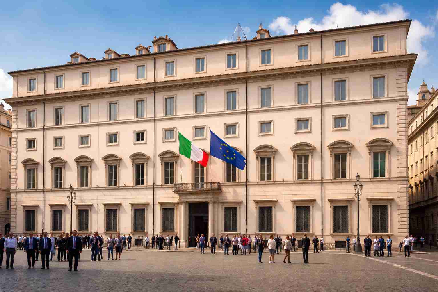 Palazzo Chigi sede della Presidenza del Consiglio dei Ministri per il concorso pubblico da 156 posti previsto dal decreto PNRR 2026