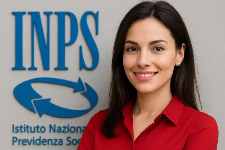 Dipendente INPS sorridente con camicetta rossa | Immagine professionale