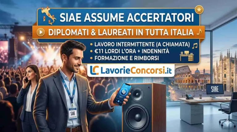Logo SIAE e personale al lavoro per controlli diritto d'autore