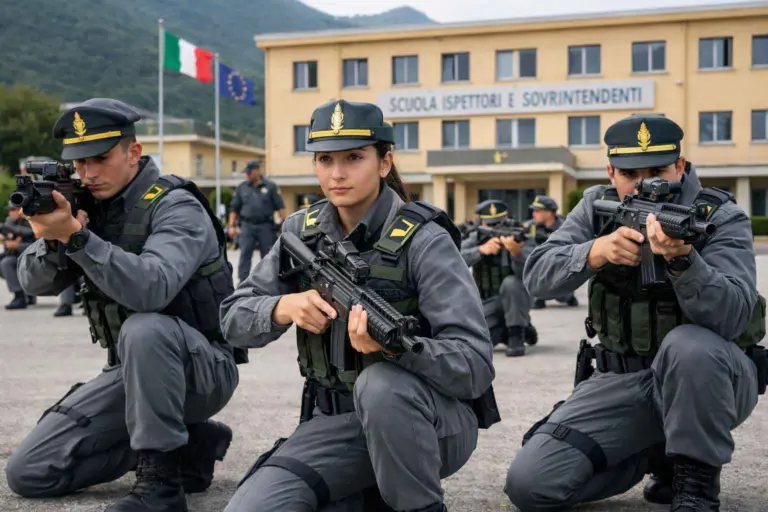 Allievi della Guardia di Finanza durante addestramento per il concorso allievi marescialli