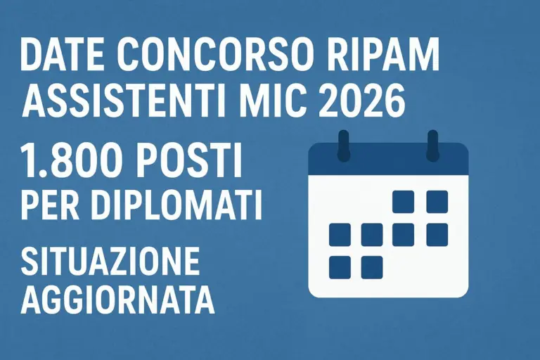 Date Concorso RIPAM Assistenti MIC 2026