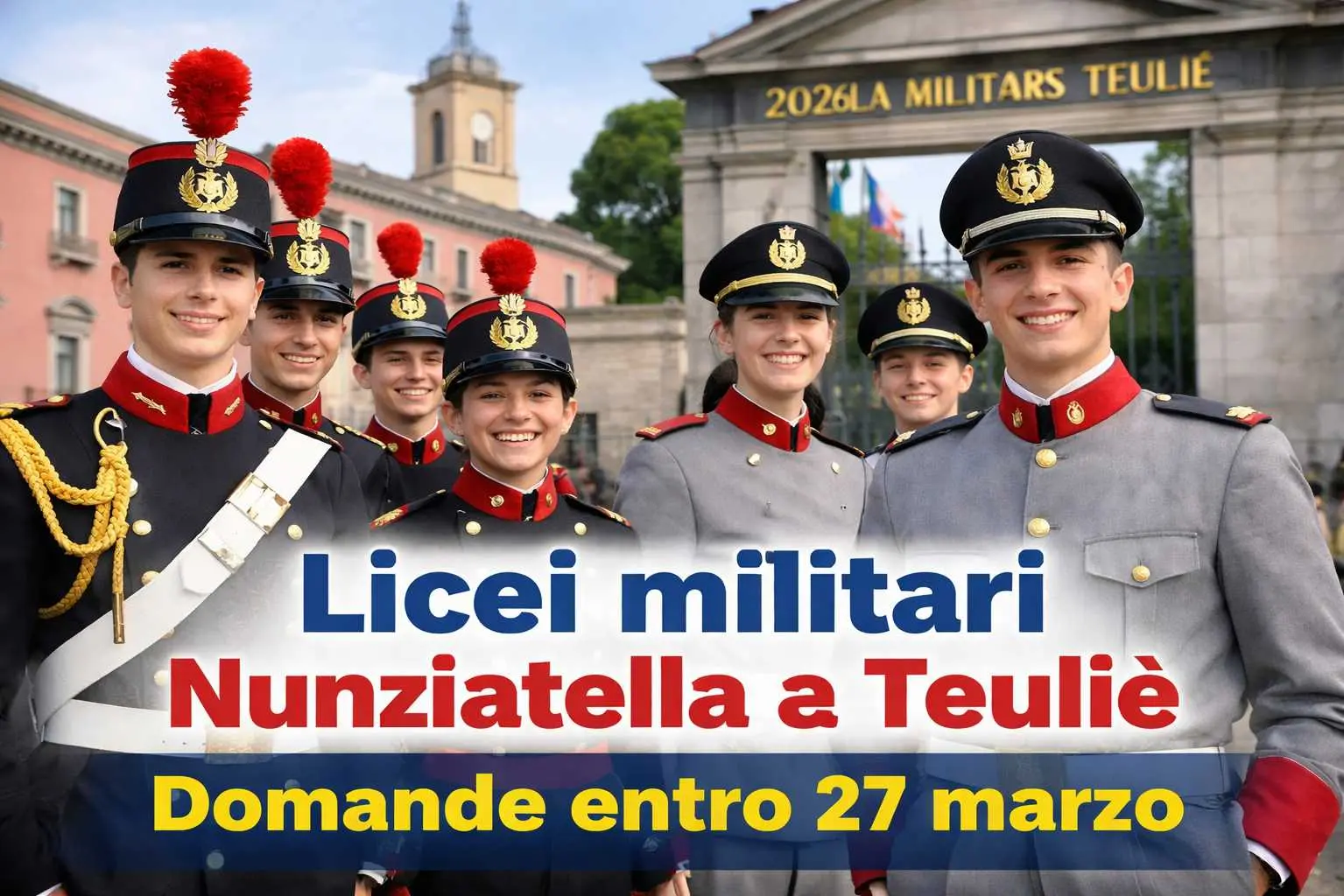 Studenti delle scuole militari Nunziatella e Teuliè durante il concorso 2026 per entrare nei licei militari dell’Esercito Italiano